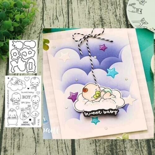 Baby daily Metal Cutting Dies and Stamps for Scrapbooking Steel Craft Die Cut Embossing Paper Card Album Stencil