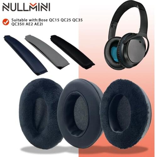 NullMini Replacement Headband Earpads For Bose QC35 QC25 QC35II QC15 AE2 AE2i Headphones Thicken Velvet Leather Earmuff