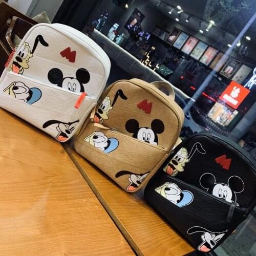 Anime NEW Disney childrens bag Mickey Mouse childrens Bacpack Autumn Mickey Minnie Mouse pattern backpack Kids Christmas Gifts