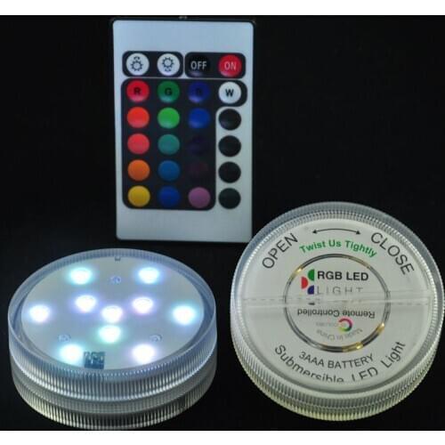 3AAA Battery Operated IR Remote Controlled 10 Multicolors SMD LED Vase Light,Submersible Led Light,Waterproof Floralyte Light