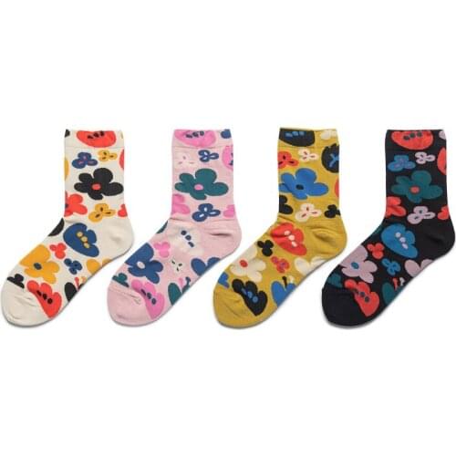 Yishine 3PK Fashion New women floral socks AW 2020