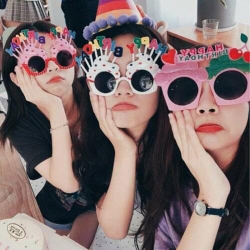 Happy Birthday Funny Glasses Cute Novelty Candle Eyeglasses Summer Hawaii Party Sunglasses For Kids Birthday Photobooth Props