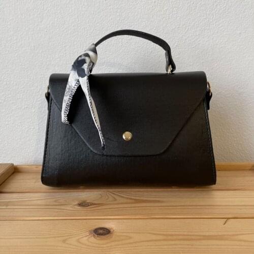 Tonar Vokap Black Leather Scarf Detailed Woman Messenger Bag Trend Fashion New Season Daily