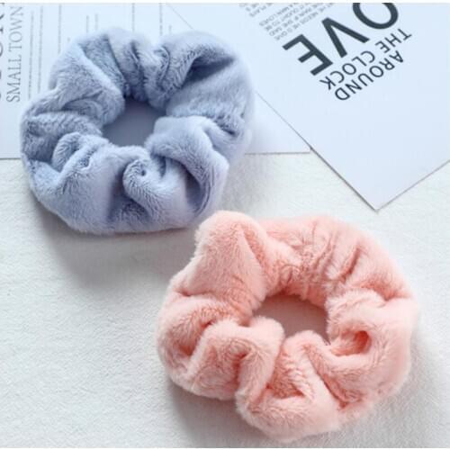 Women Hair Accessories 2/3/4pcs/set Scruchies Plush Hair Rope Ties Elastic Rubber Bands Ornament Fall Winter Fashion Headdress