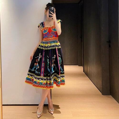 Top Quality 2021 New Luxury D Style COTTON Spaghetti Strap Strapless Designer Priting Women Dress