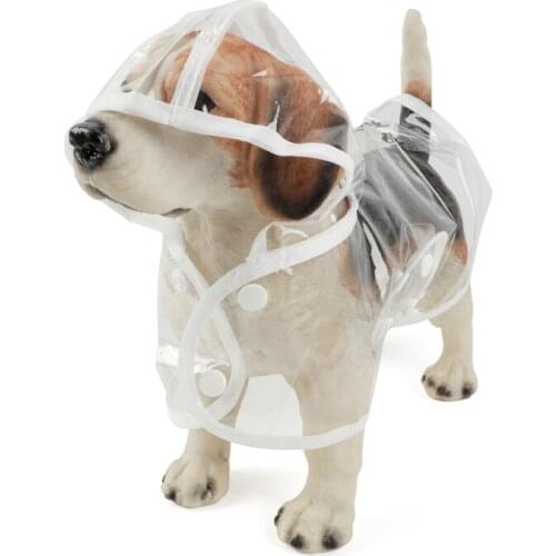 1PCS Waterproof Dog Raincoat with Hood Transparent Pet Dog Puppy Rain Coat Cloak Costumes Clothes for Dogs Pet Supplies