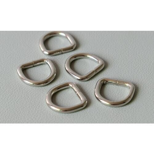 50Pcs/Lot Silver D Rings For 5/8Inch(15mm) Webbing Bags Mountaineering Backpack Collar Chain Leather Belt Diy Accessories