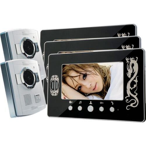 7 Inch Big LCD Monitor 2v3 Wired Intercom Video Door Phone