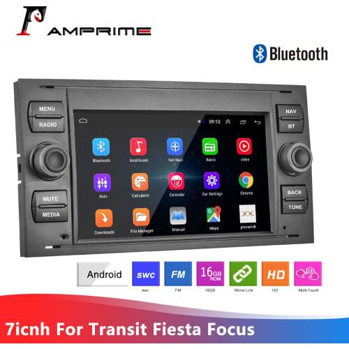AMPrime 2Din Car Radio Android Car Radio GPS Navigation Multimedia Player For Ford Focus Mondeo S C Max Kuga Fiesta Fusion
