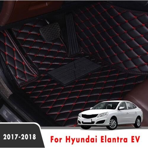 Car Floor Mats For Hyundai Elantra EV 2018 2017 Auto Leather Carpets Interior Custom Waterproof Anti Dirty Decoration Protect