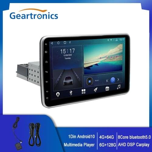 Android10 Car Multimedia Player 1Din 8 Core 6G+128G 9/10inch Touch Screen Bluetooth5.0 GPS 4G&WiFi Auto Radio & Carplay/ AHD