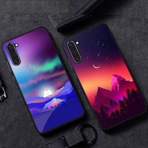 Ins artistic aurora landscape Phone Case For Samsung A51 A32 A52 A71 A50 A12 A21S S10 S20 S21 Plus Fe Ultra