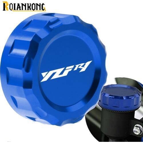 CNC Aluminum Motorcycle Accessories Rear Brake Fluid Reservoir Cover Caps Cylinder Reservoir Cover For Yamaha YZFR1 R1 2009-2014