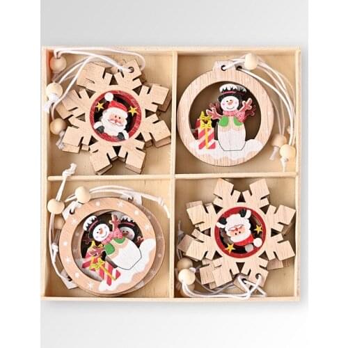 12pcs Wooden Christmas Ornaments Kids Gifts for Chirstmas Tree Hanging Pendants Xmas Decoration for Home Party New Year 2022