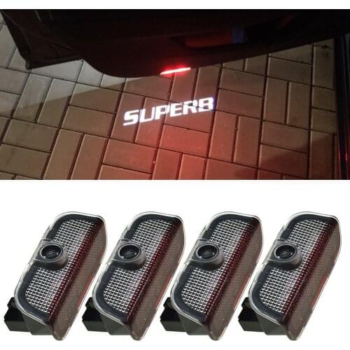 4 pièces Lampe de bienvenue pour porte de voiture, lumière décorative pour Superb 2009 – 2018