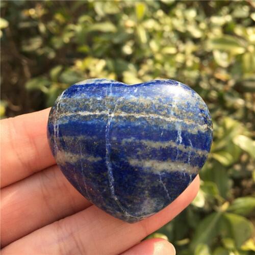 Beautiful Natural Lapis Lazuli Crystal Heart Polished Gemstone Meditation Healing Crystal Energy Mineral As Gift