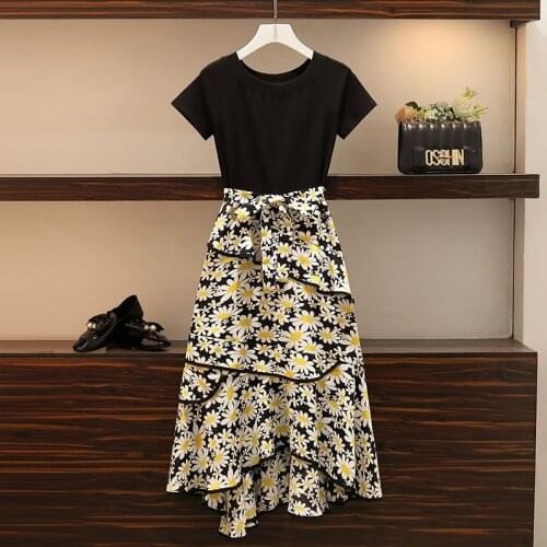 Patchwork Floral Printed Ruffles Summer Dresses Women Dress Women Dress Vestidos