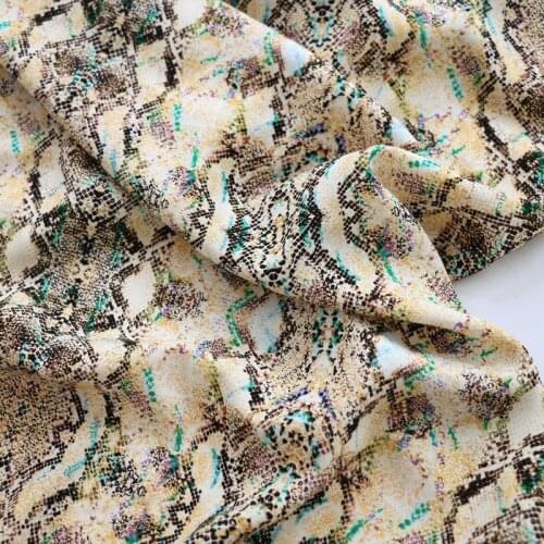 1 meter X 1.43 meter Africa Snake Patterned Material Soft Viscose Rayon Fabric Poplin