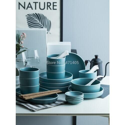 Nordic Minimalist Matte White Side Dish Set Household Ceramic Tableware for 4 People Rice Bowls and Dishes for 2 People