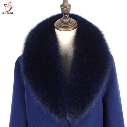 Women New Real High Quality Fox Fur Collar Multicolor Shawl Collar Fur Female Fashion Autumn And Winter Warm Shawl Scarves