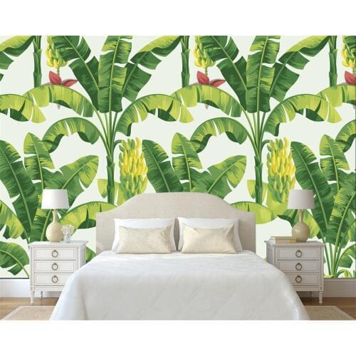 Beibehang Custom wallpaper modern simple tropical rain forest plant banana leaf mural home decoration TV backdrop wall wallpaper