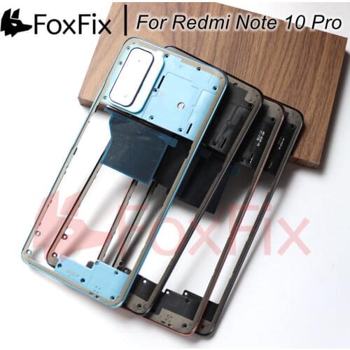 Original Middle Frame For Xiaomi Redmi Note10 Pro Note 10 Pro Middle Frame Front Housing Bezel Chassis Shell Replacement Parts