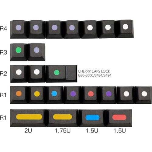 PBT Five Sides Dye-subbed 128 Keycaps Cherry Profile Beautful Dots Strips Ful Set 128 Keycaps for standard Keyboard