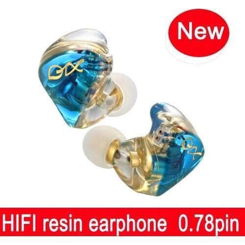 New 0.78pin Earphone Resin 3.5mm in Ear Wired Dynamic Earphones Super Stage Bass HiFi Running Sport Headset Audio Fever Earbuds