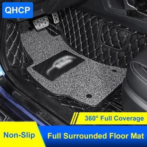 QHCP Car Floor Mat For Subaru Forester XV Legacy Outabck 2015 2016 2017 2018 Leather Material Wire Mats Carpets Auto Accessories
