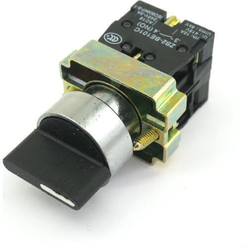 3 Positions 2 Normal Open Spring Return Selector Switch 22mm Mount 400V 6A XB2BD53C
