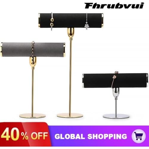 Earrings Display Stand Gold Earrings Display Rack T-Shape Earrings Showcase Golden Large