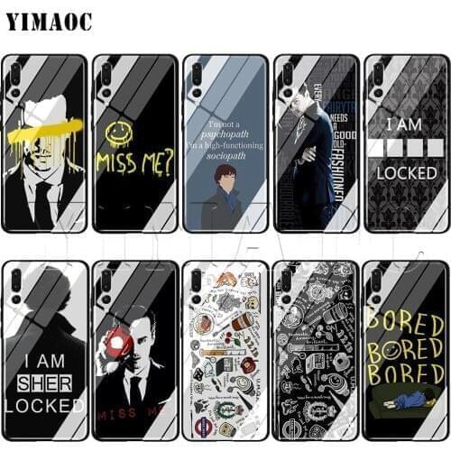 YIMAOC Sherlock Moriartee 221B Glass Case for Huawei Honor Mate 7A 8X 9 P10 P20 P30 Y6 Y9 P smart lite Pro 2018 2019