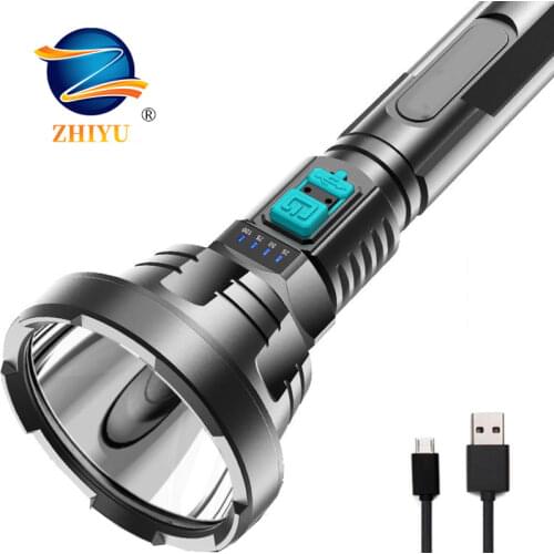 Super Powerful LED Flashlight Tactical P700 16-Core Torch Built-in 18650 Battery USB Rechargeable Waterproof Camping Lamp