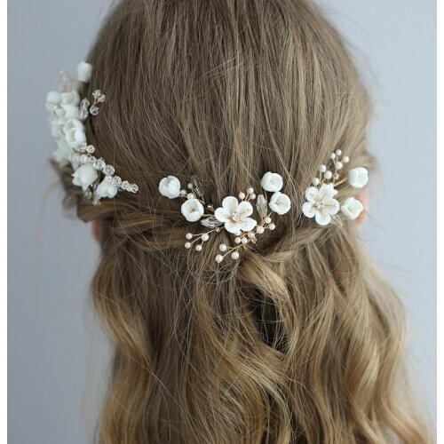 Wedding Hair Accessories crystal Headdress Jewellery Flower Hair Comb Headdress Hair Pins Bridal Hair Ornaments Female Tiaras