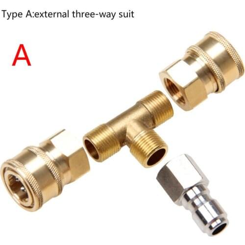 Three-way Quick Connector All-copper High Pressure Cleaner Car Washing Machine
