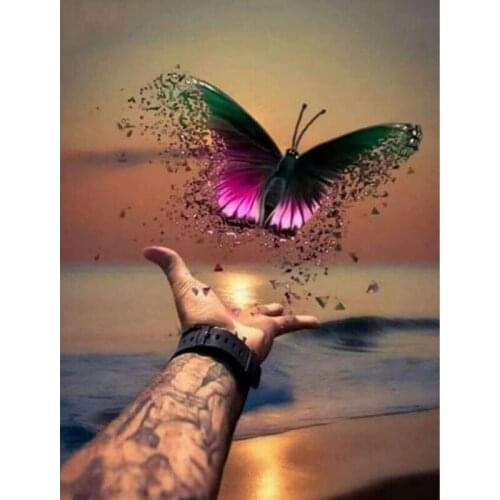 YUMEART Full Square Diamond Embroidery Butterfly Handmade Display Animal Diamond Painting Cross Stitch Mosaic 5D DIY Home Decor