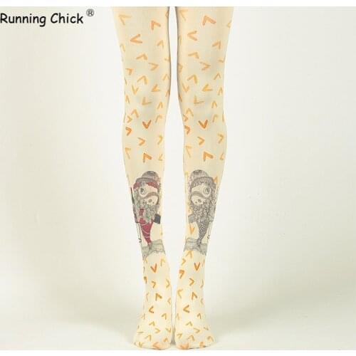 RUNNING CHICK Fish Print Women Pantyhose Wholesales
