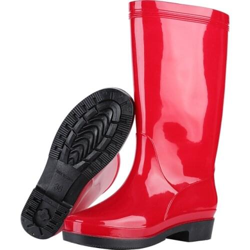 Mid-High Rain Boots Womens Labor Force Work Waterproof Shoes Adult Rain Boots Non-Slip Fashion Kitchen Overshoes Size 36-40