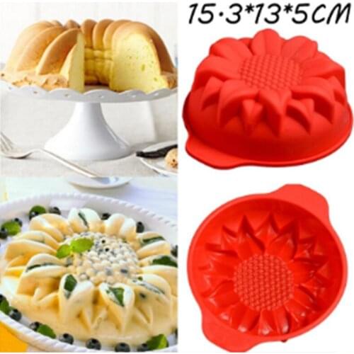 1Pcs DIY sun flower shaped cake mold kitchen food grade chocolate jelly baking pastry silicone mold household goods