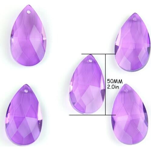 10pcs/ bag 50mm Teardrop Chandelier Prisms Candle Chandelier Crystal Pendants Glass Pendants Beads