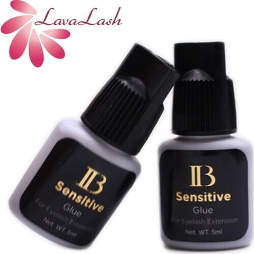 2 Bottles IB Sensitive Glue Professional Individual Eyelash Extension Black Cap 5ml Low Irritation Lash Glue Wholesale Makeup