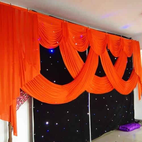 20ft Long Wedding Party Backdrop Curtain Swag Good Quality Ice Silk Event Banquet Church Stage Drapery Background Curtains Decor