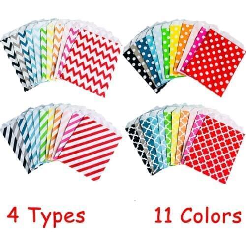 25pcs/bag Gift Bags Paper Pouch 11 Colors Paper Food Safe Bags Birthday Wedding Party Favors Gift Bags Paper Packing for Guests