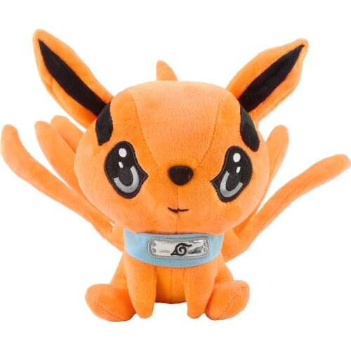 25cm Anime Kyuubi Kurama Demon Nine-tales Fox Kawaii Cute Animal Peluche Plush Soft Stuffed Cartoon Toy Gift for Kids Children