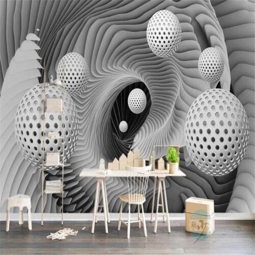 Milofi custom 3D photo wallpaper mural three-dimensional sphere space vortex modern TV background wall