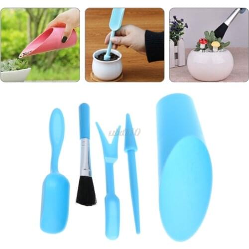 5Pcs Gardening Tools Set Miniature Shovel Brush Widger.Succulent Planting Helper July1 Whosale&DropShip