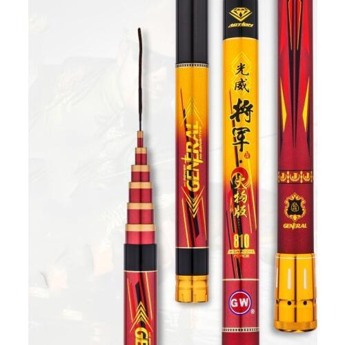 6.3M-10M Taiwan Wedkarstwo Olta Super Hard Carbon Fiber Hand Poles Vara Pesca Telescopic Fishing Rod Spinning Canne Fishing Gear