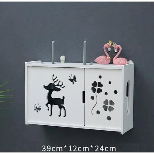 Middle Wireless Wifi Router Storage Box PVC panel Shelf Wall Hanging Plug Board Bracket Cable Storage Organizer Home Decor