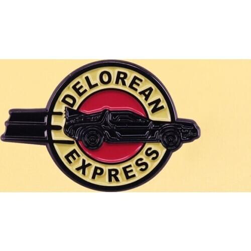 Delorean Express Enamel Pin Funny Metal Cartoon Brooch Men Women Fashion Jewelry Gifts Anime Movie Hat Lapel Badges