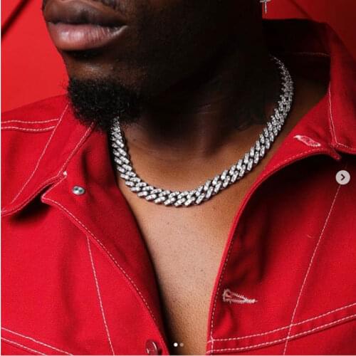 Black Men Hip Hop Miami Cuban Chain Necklace Unique Star Trendy Fashion Rapper Jewelry Iced Out Cuban Necklaces Dropshiping